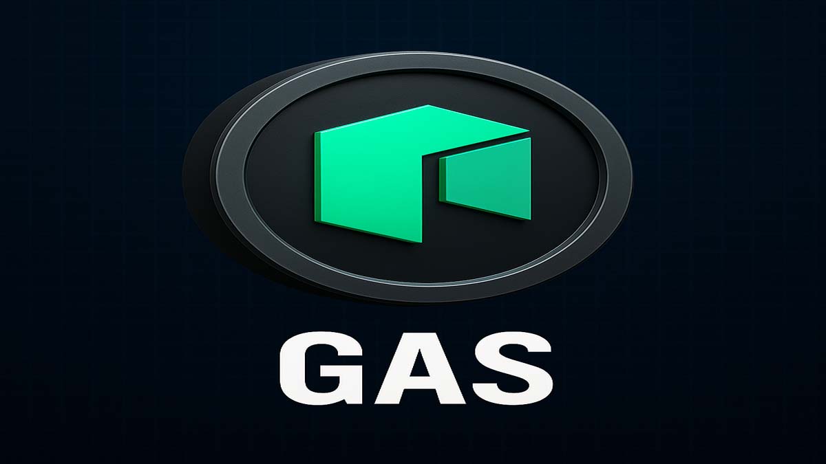 GAS 코인 로고와 제목이 함께 있는 3D 썸네일 이미지