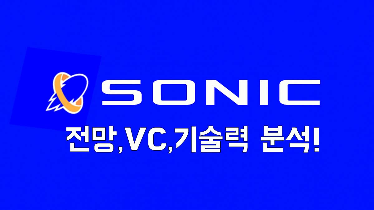Sonic SVM 로고와 "전망, VC, 기술력 분석!" 문구가 포함된 파란색 배경의 썸네일 이미지