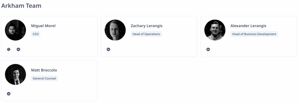 아캄 프로젝트 주요 인물 정보 - CEO 미구엘 모렐 포함